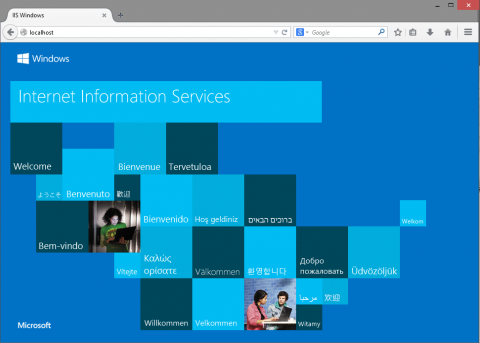 Página de bienvenida de IIS 8.5