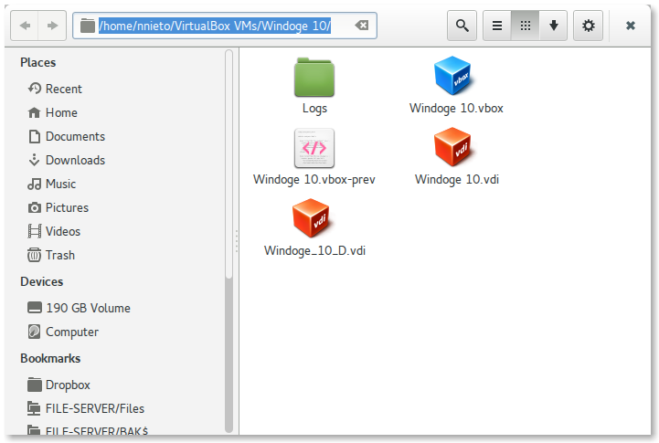 Truco para copiar la ruta de la máquina virtual