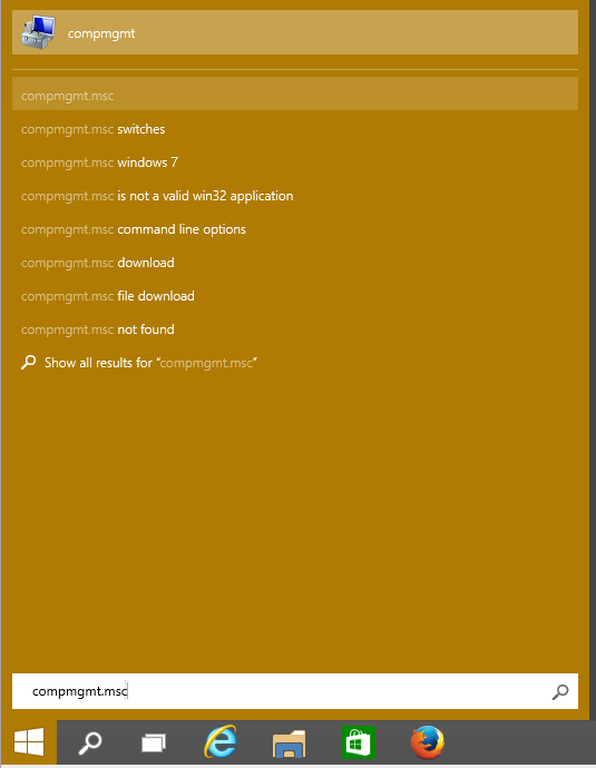 Windoge 10 y compmgmt.msc - Solo tuve que hacer click en el iconito.