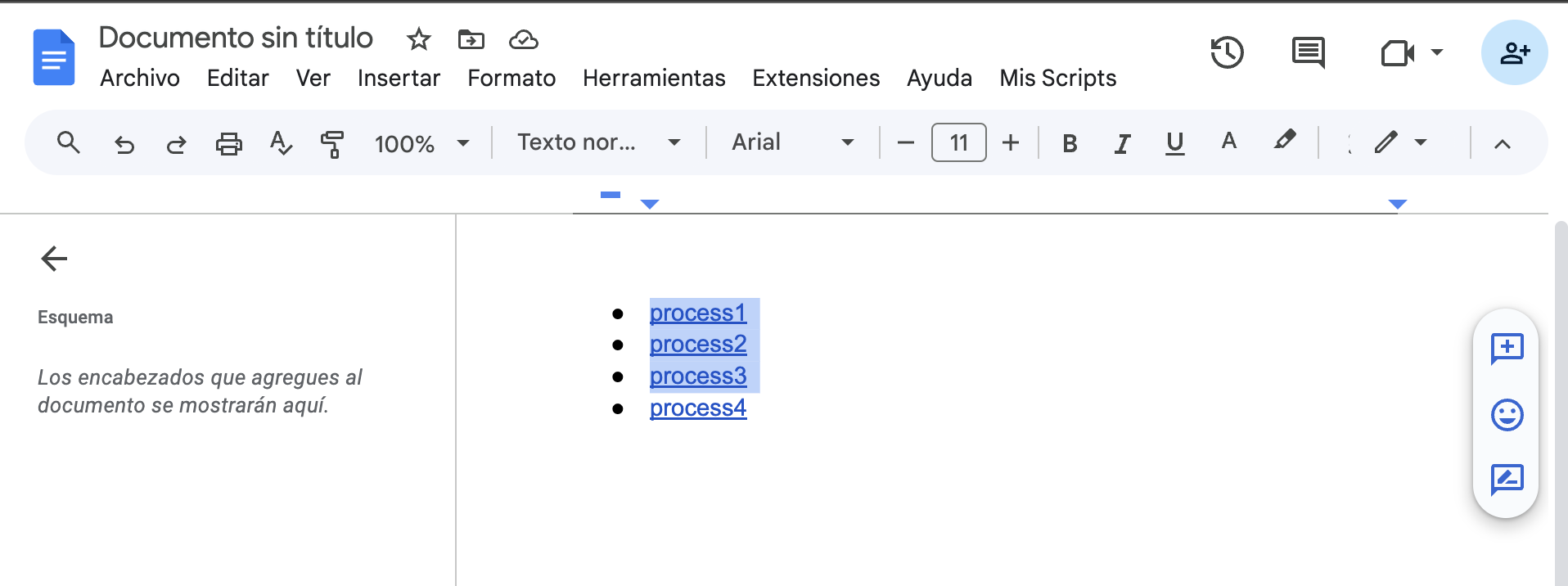 Texto convertido a links