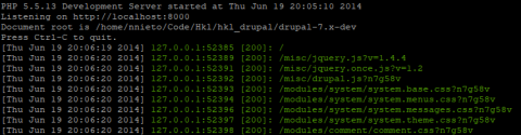 PHP corriendo su servidor interno desde la línea de comandos