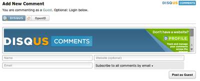 Vista previa del flujo de comentarios para usuarios anónimos en Disqus.